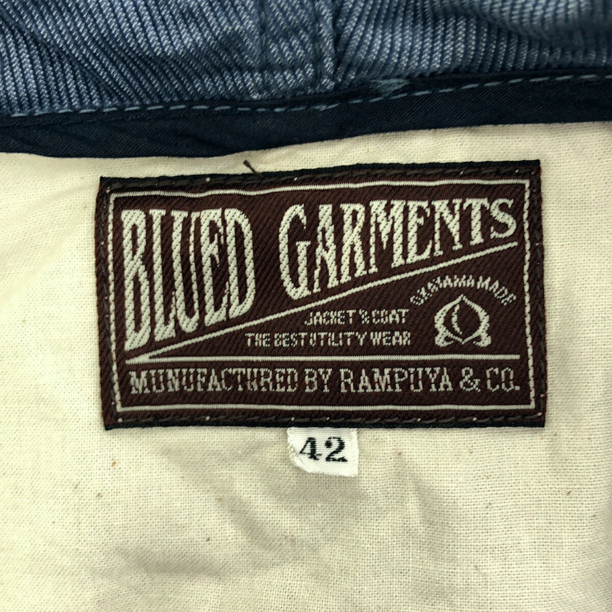 Momotaro Jeans Blue Garments Front Pocket Hoodie Size 42