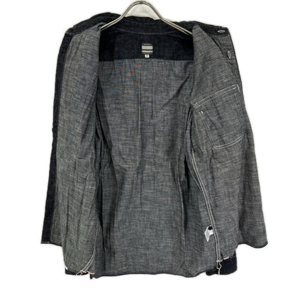 Momotaro Jeans Indigo Vertical Line Denim Work Shirt Size 40