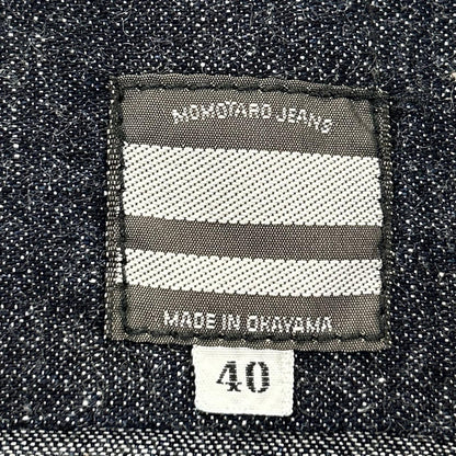 Momotaro Jeans Indigo Vertical Line Denim Work Shirt Size 40