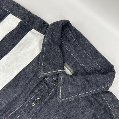 Momotaro Jeans Indigo Vertical Line Denim Work Shirt Size 40