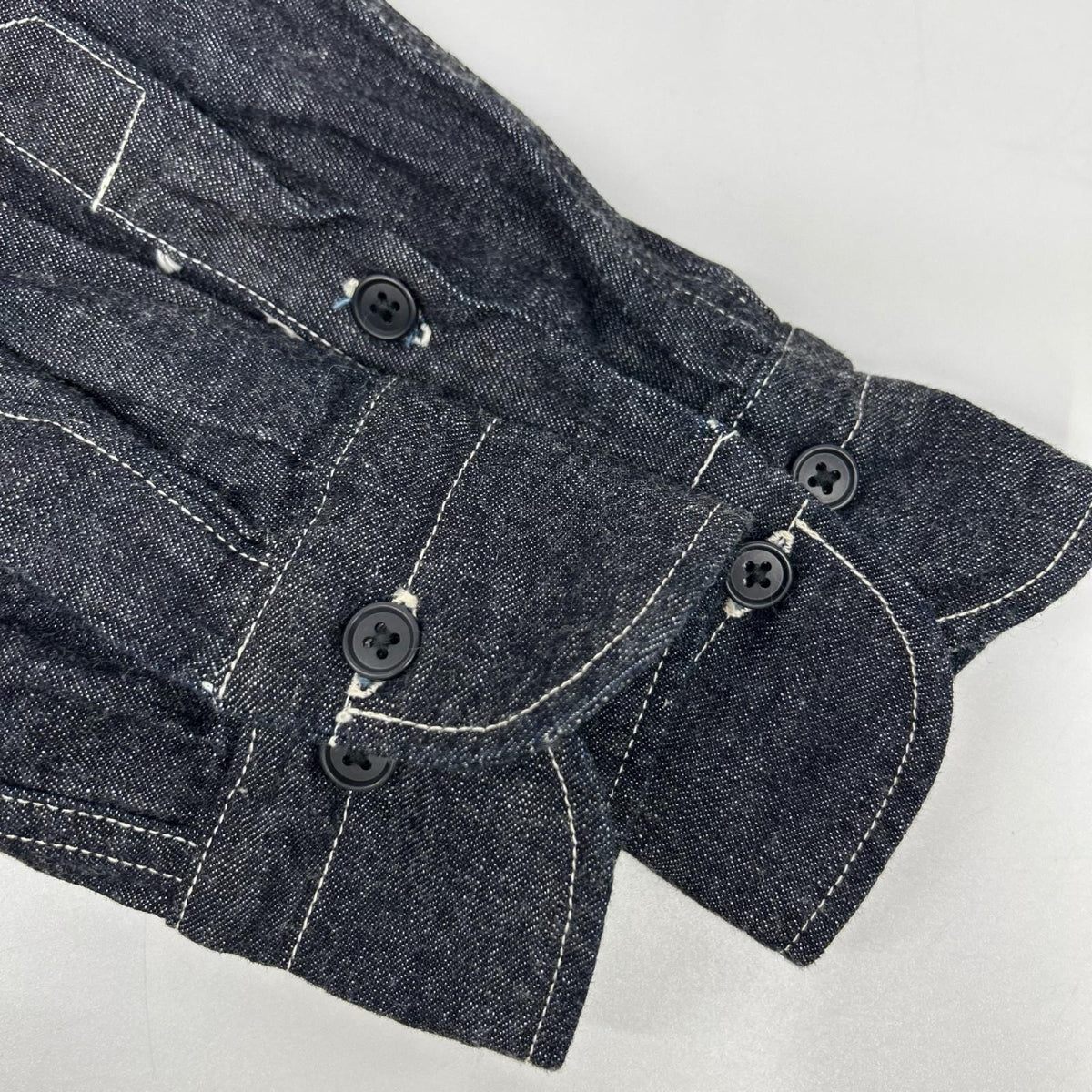 Momotaro Jeans Indigo Vertical Line Denim Work Shirt Size 40