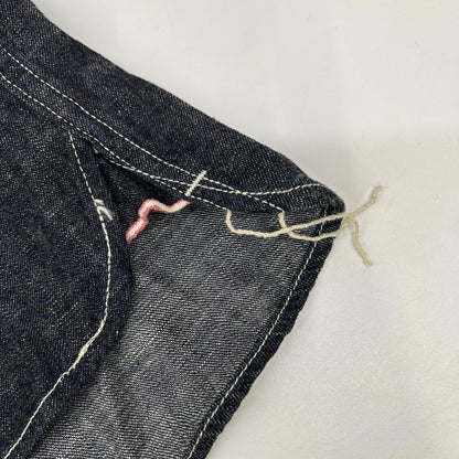 Momotaro Jeans Indigo Vertical Line Denim Work Shirt Size 40