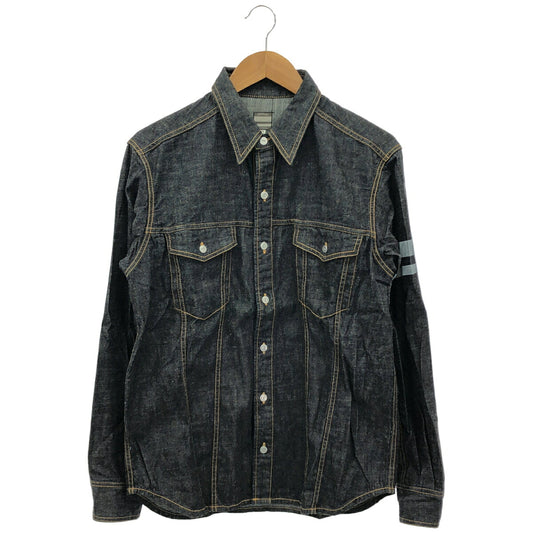 Momotaro Jeans Indigo Metal Button Denim Work Shirt Size 40