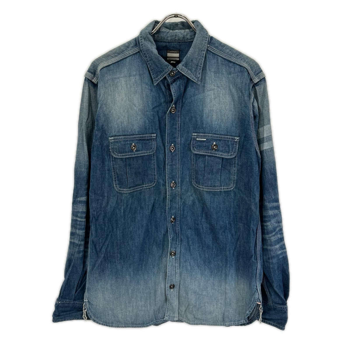 Momotaro Jeans Light Blue Denim Work Shirt Size 42