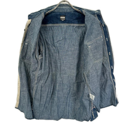 Momotaro Jeans Light Blue Denim Work Shirt Size 42