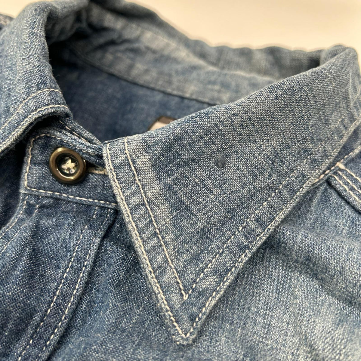 Momotaro Jeans Light Blue Denim Work Shirt Size 42