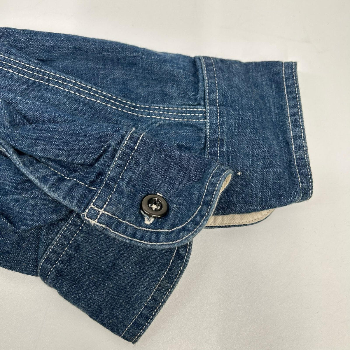 Momotaro Jeans Light Blue Denim Work Shirt Size 42