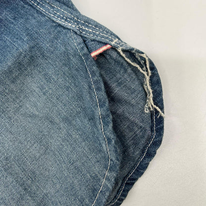 Momotaro Jeans Light Blue Denim Work Shirt Size 42
