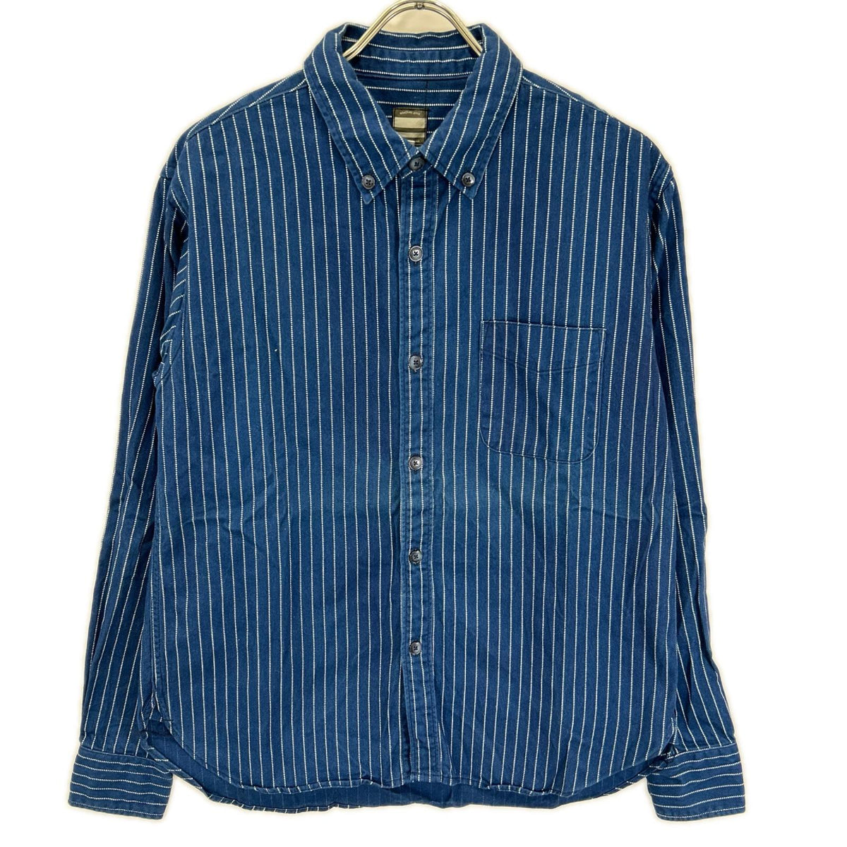 Momotaro Jeans Indigo Dot Wabash Stripe B.D. Shirt Size 40