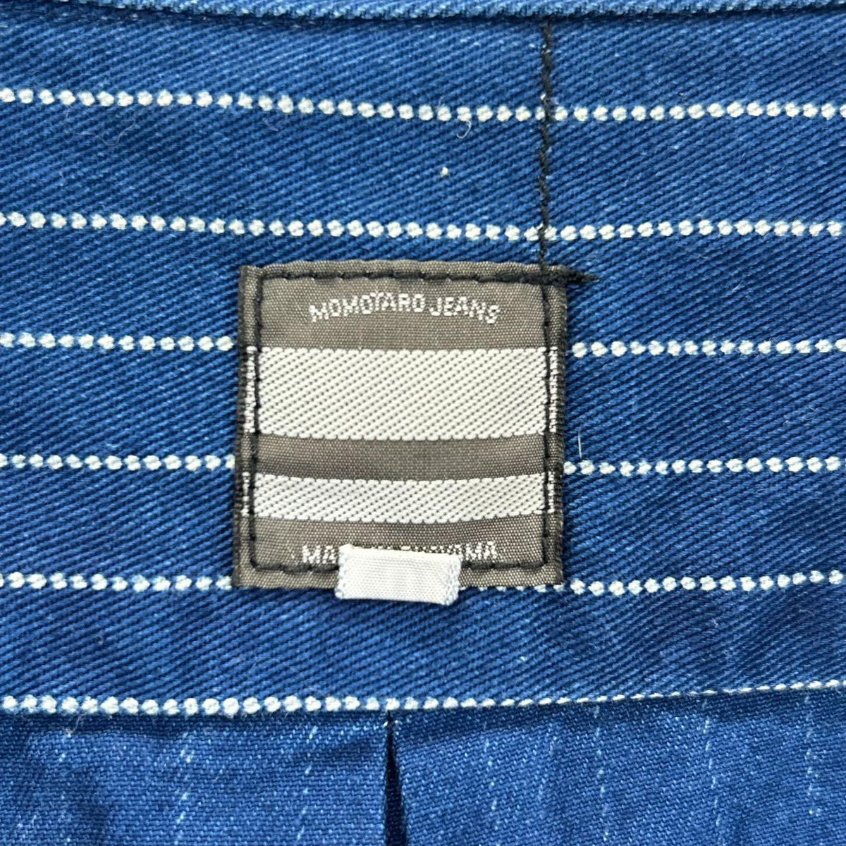Momotaro Jeans Indigo Dot Wabash Stripe B.D. Shirt Size 40