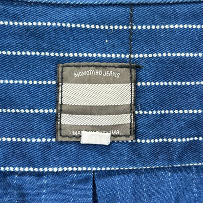 Momotaro Jeans Indigo Dot Wabash Stripe B.D. Shirt Size 40