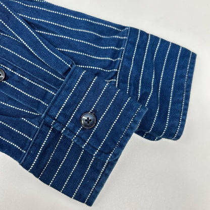 Momotaro Jeans Indigo Dot Wabash Stripe B.D. Shirt Size 40