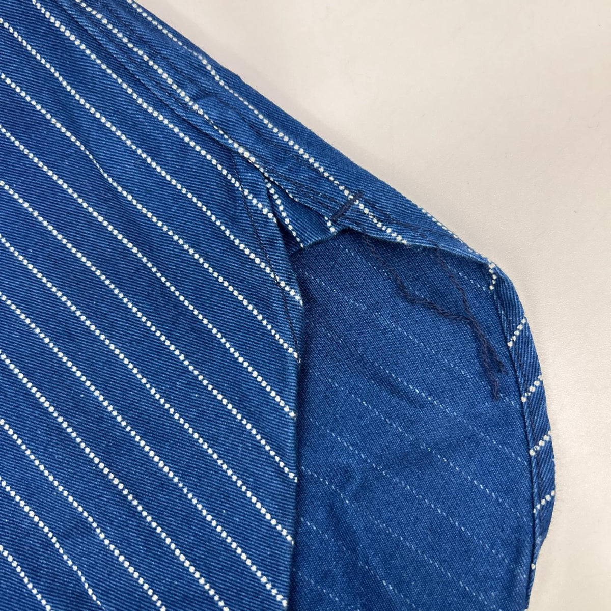 Momotaro Jeans Indigo Dot Wabash Stripe B.D. Shirt Size 40