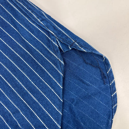 Momotaro Jeans Indigo Dot Wabash Stripe B.D. Shirt Size 40