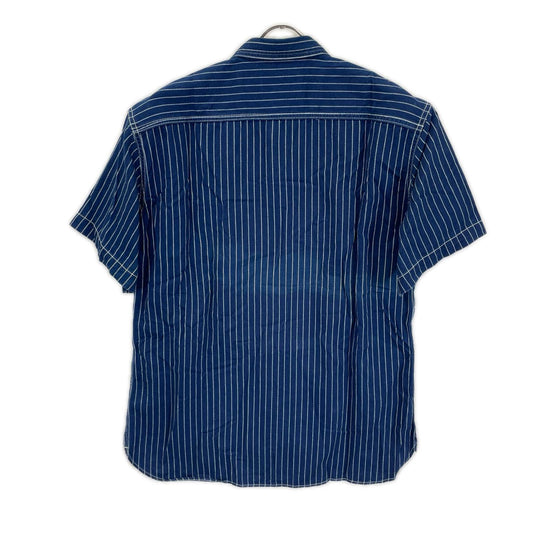 STUDIO D'ARTISAN 5532 Wabash Stripe Short Shirt Blue Size XL