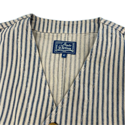 STUDIO D'ARTISAN Mr. RAIL ROAD Cotton Vest Beige Size 42