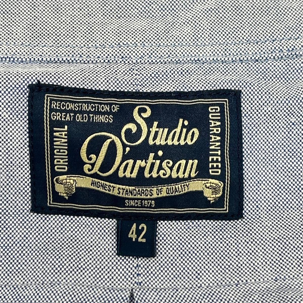 STUDIO D'ARTISAN Blue Suvin Gold Long Sleeve Shirt Size 42