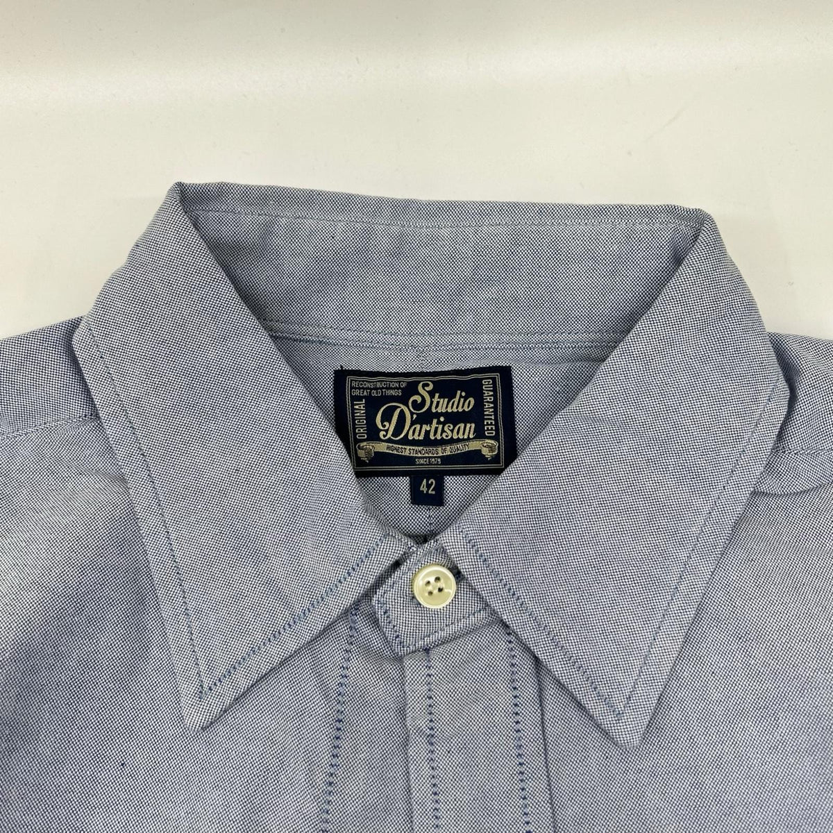 STUDIO D'ARTISAN Blue Suvin Gold Long Sleeve Shirt Size 42