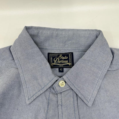 STUDIO D'ARTISAN Blue Suvin Gold Long Sleeve Shirt Size 42
