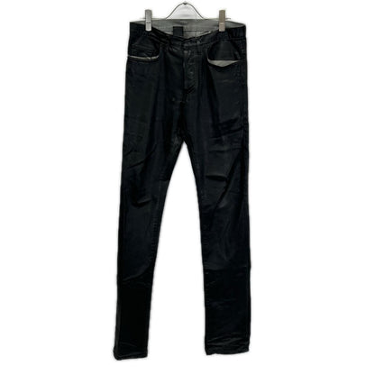 Dior HOMME Black Wax Coated Skinny Pants Cotton Size 29