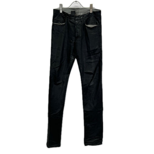 Dior HOMME Black Wax Coated Skinny Pants Cotton Size 29