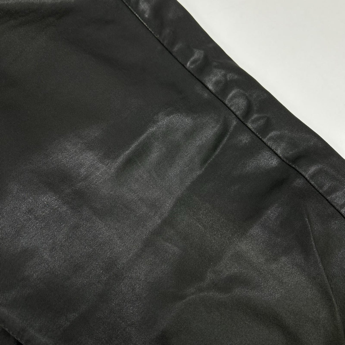 Dior HOMME Black Wax Coated Skinny Pants Cotton Size 29
