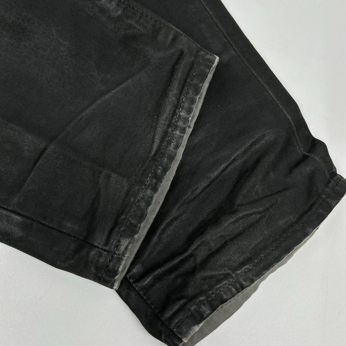 Dior HOMME Black Wax Coated Skinny Pants Cotton Size 29