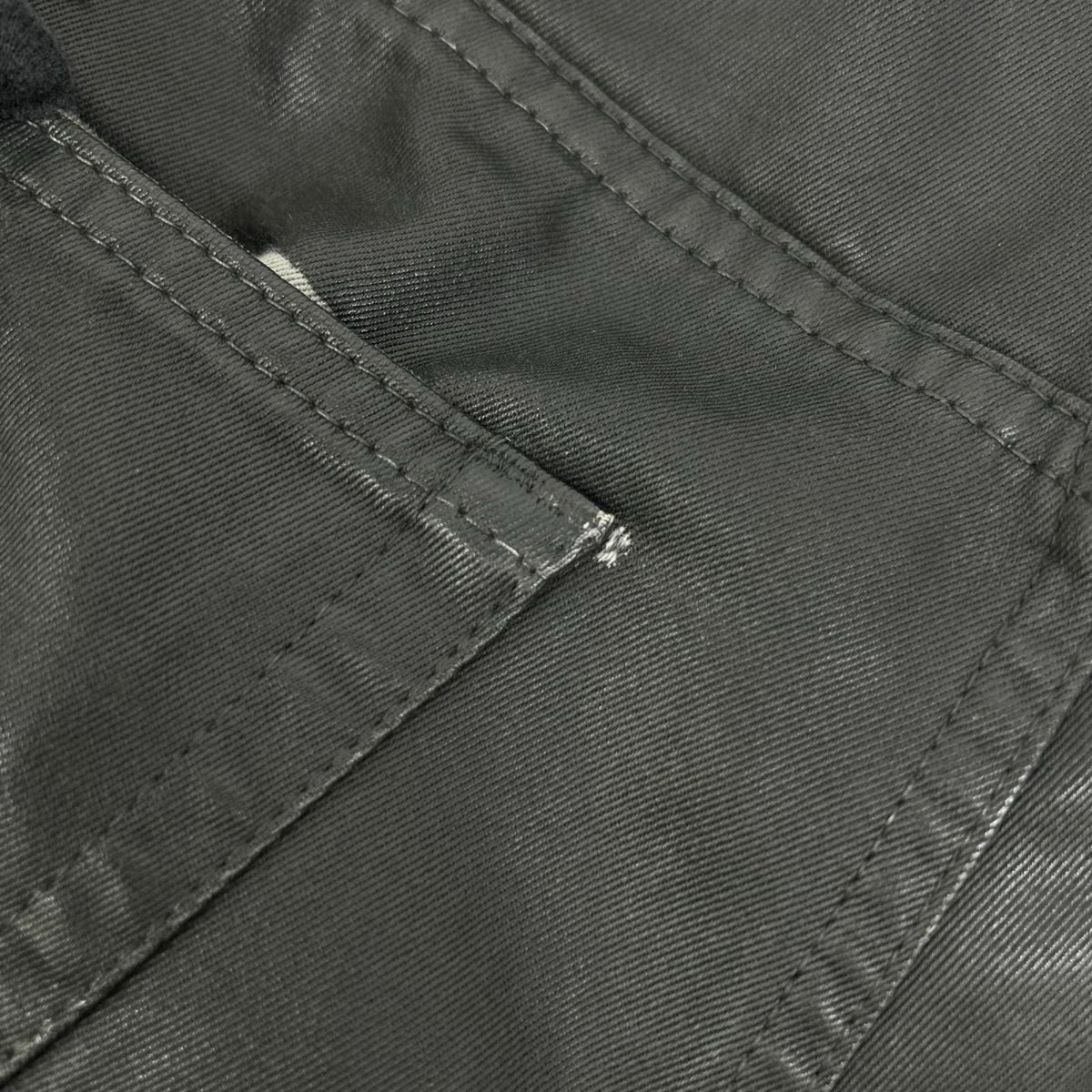 Dior HOMME Black Wax Coated Skinny Pants Cotton Size 29
