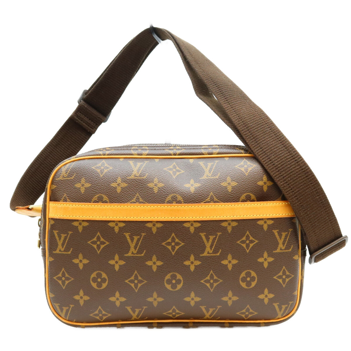 LOUIS VUITTON Monogram Reporter PM Shoulder Bag Brown