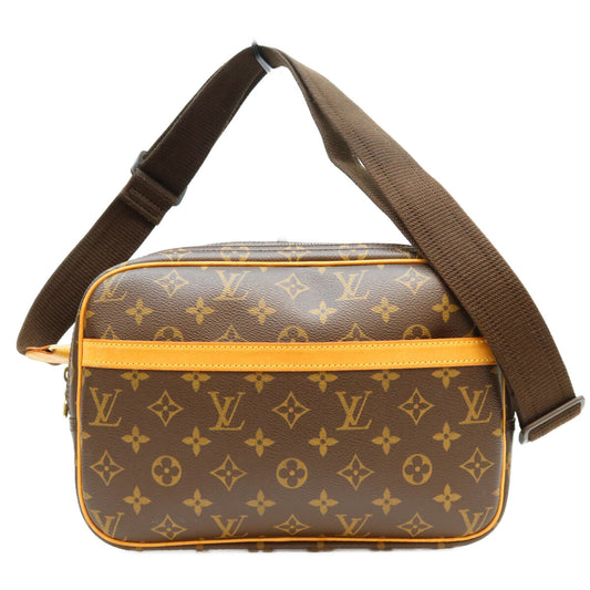LOUIS VUITTON Monogram Reporter PM Shoulder Bag Brown
