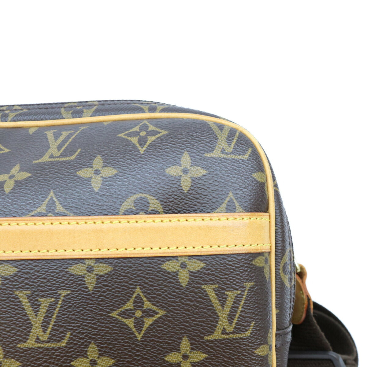 LOUIS VUITTON Monogram Reporter PM Shoulder Bag Brown