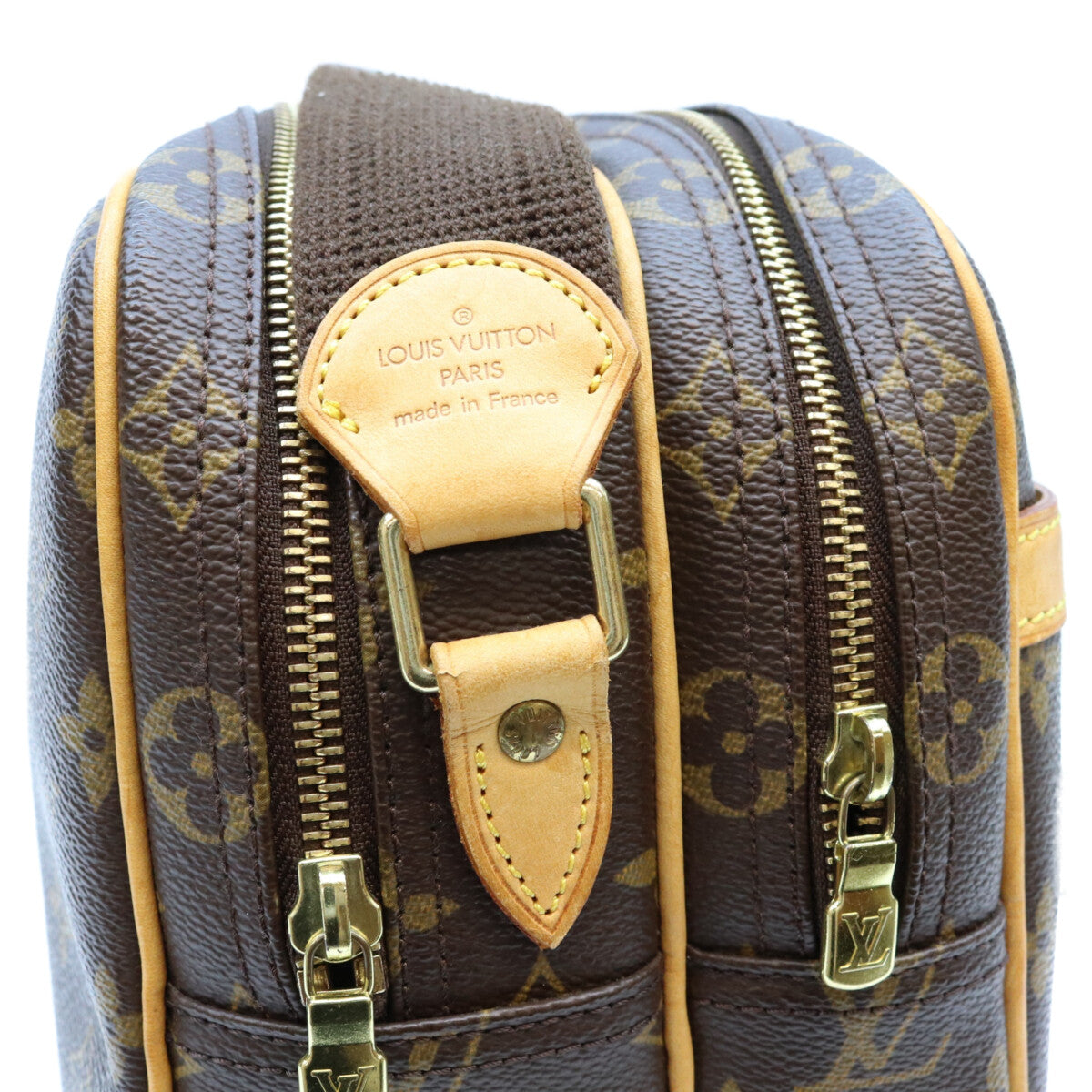 LOUIS VUITTON Monogram Reporter PM Shoulder Bag Brown