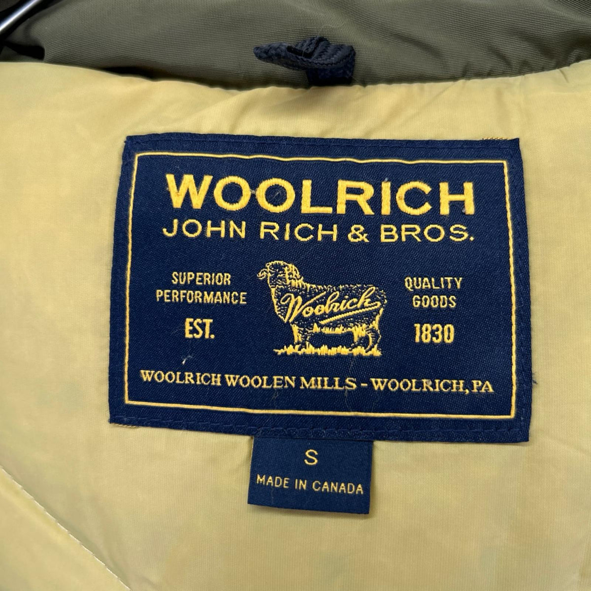 WOOLRICH Khaki Arctic Parka Down Jacket Size S