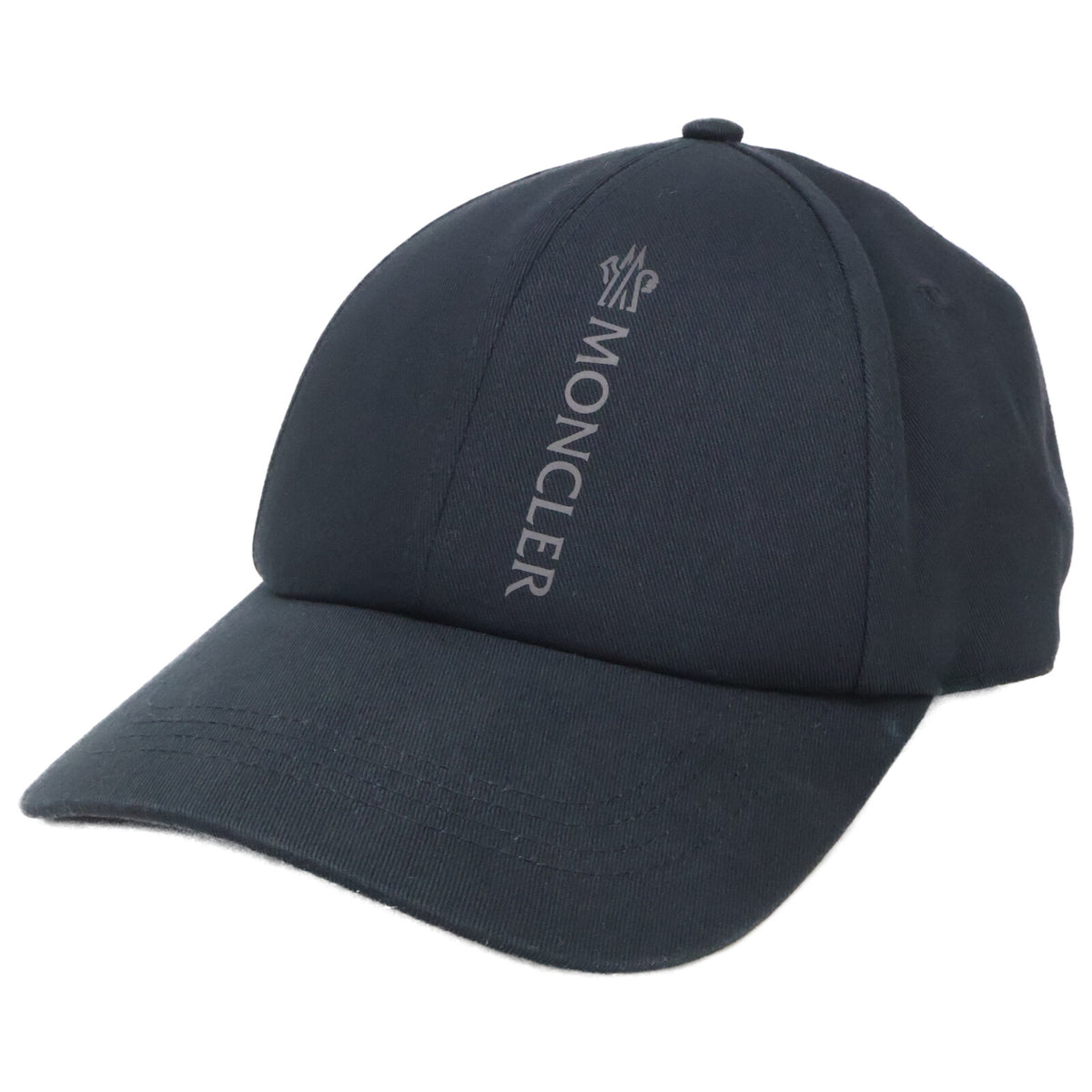 MONCLER Logo Print Cotton Baseball Cap Black
