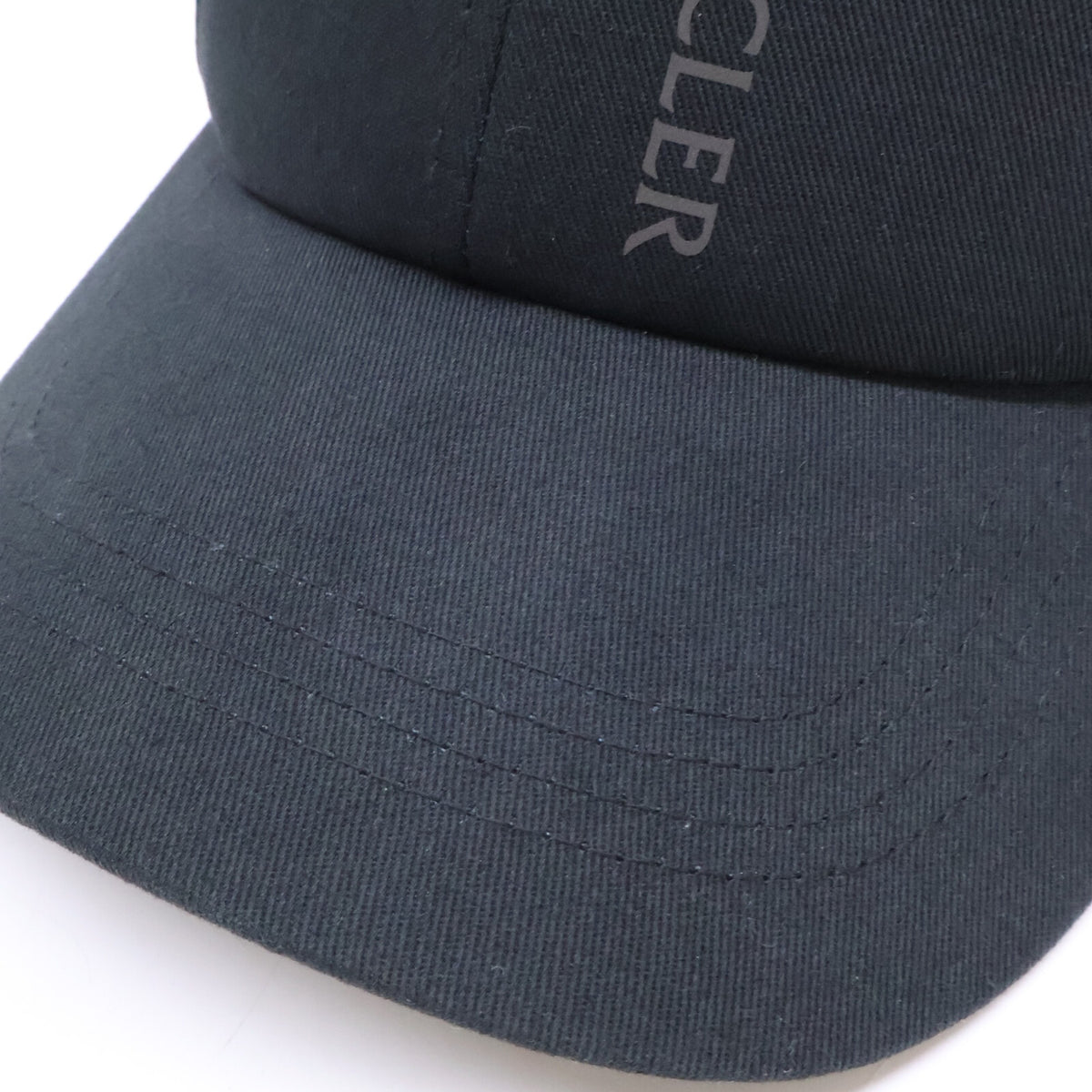 MONCLER Logo Print Cotton Baseball Cap Black