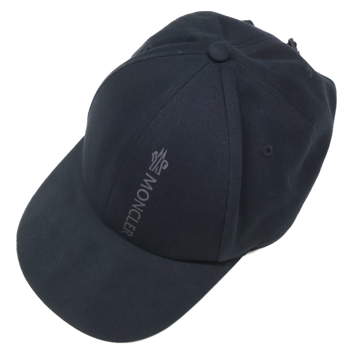 MONCLER Logo Print Cotton Baseball Cap Black
