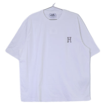 HERMES Mini Leather Patch H-Bal T-Shirt White Size M