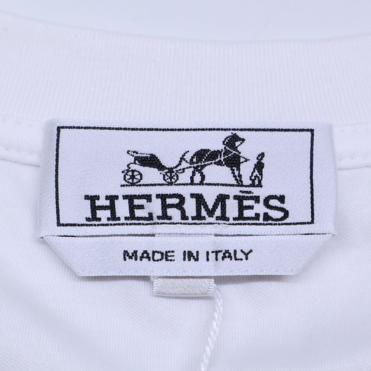HERMES Mini Leather Patch H-Bal T-Shirt White Size M