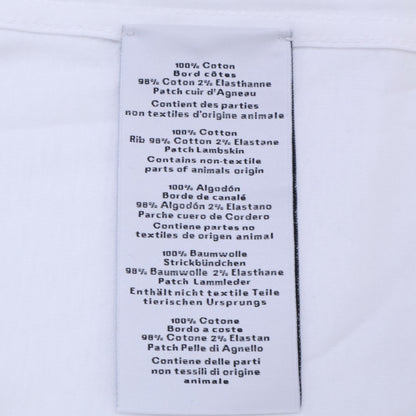 HERMES Mini Leather Patch H-Bal T-Shirt White Size M