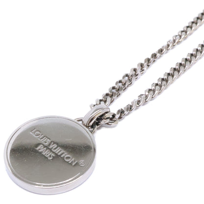 LOUIS VUITTON 25 Damier Staple Pendant Necklace Silver
