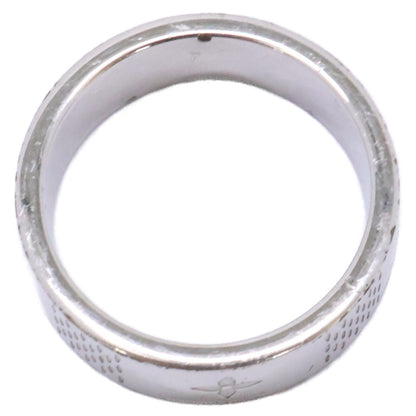 LOUIS VUITTON Damier Staple Thin Ring Silver Size JP 20