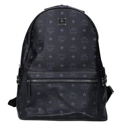MCM Visetos Side Studs Leather Backpack Black
