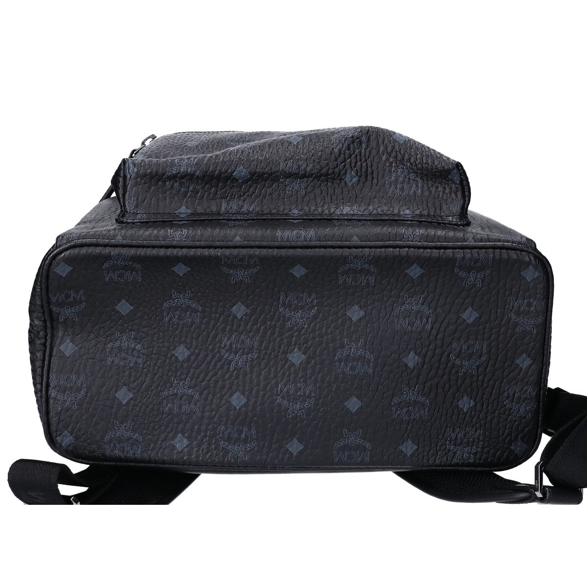 MCM Visetos Side Studs Leather Backpack Black