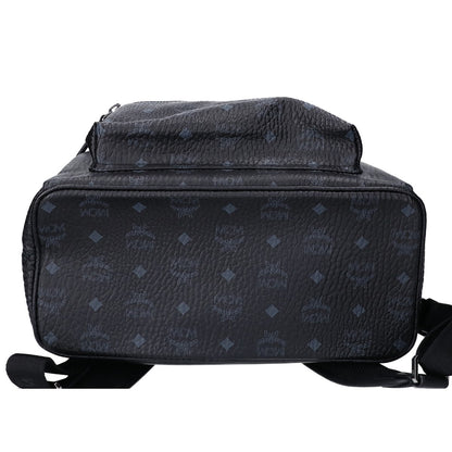 MCM Visetos Side Studs Leather Backpack Black