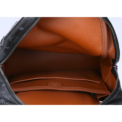 MCM Visetos Side Studs Leather Backpack Black