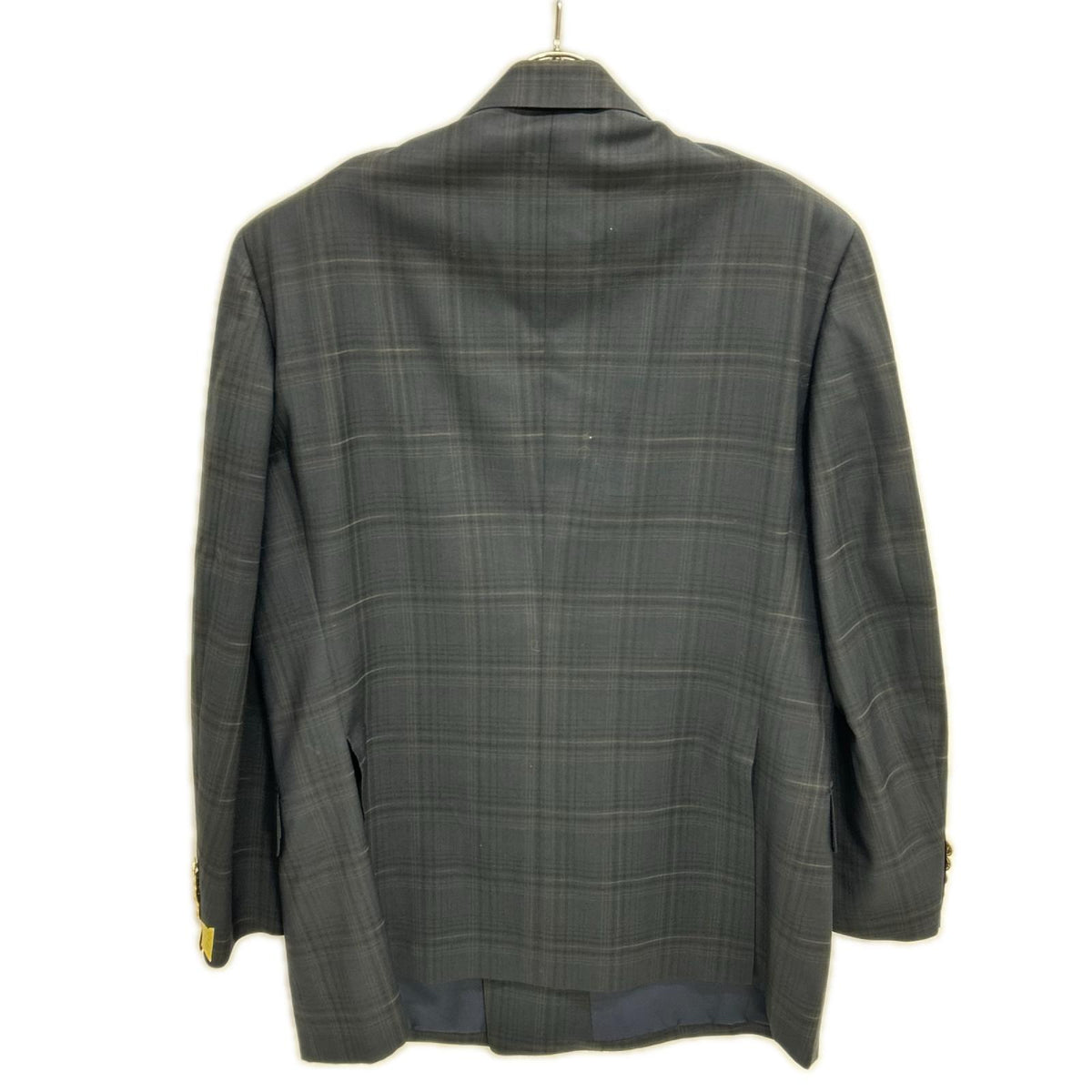 Burberry's Navy Check Wool Mohair Breasted Blazer Jacket Size AB5
