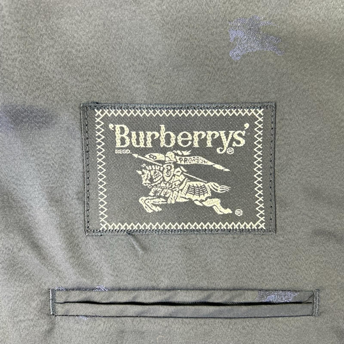 Burberry's Navy Check Wool Mohair Breasted Blazer Jacket Size AB5