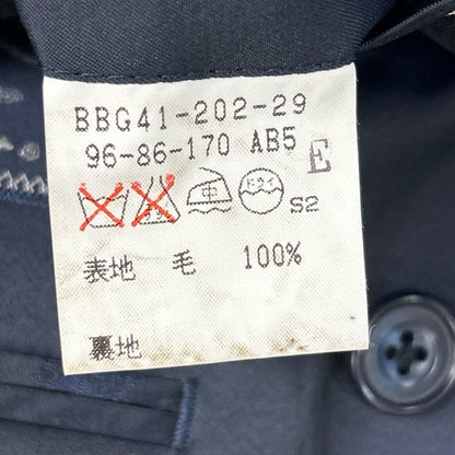 Burberry's Navy Check Wool Mohair Breasted Blazer Jacket Size AB5