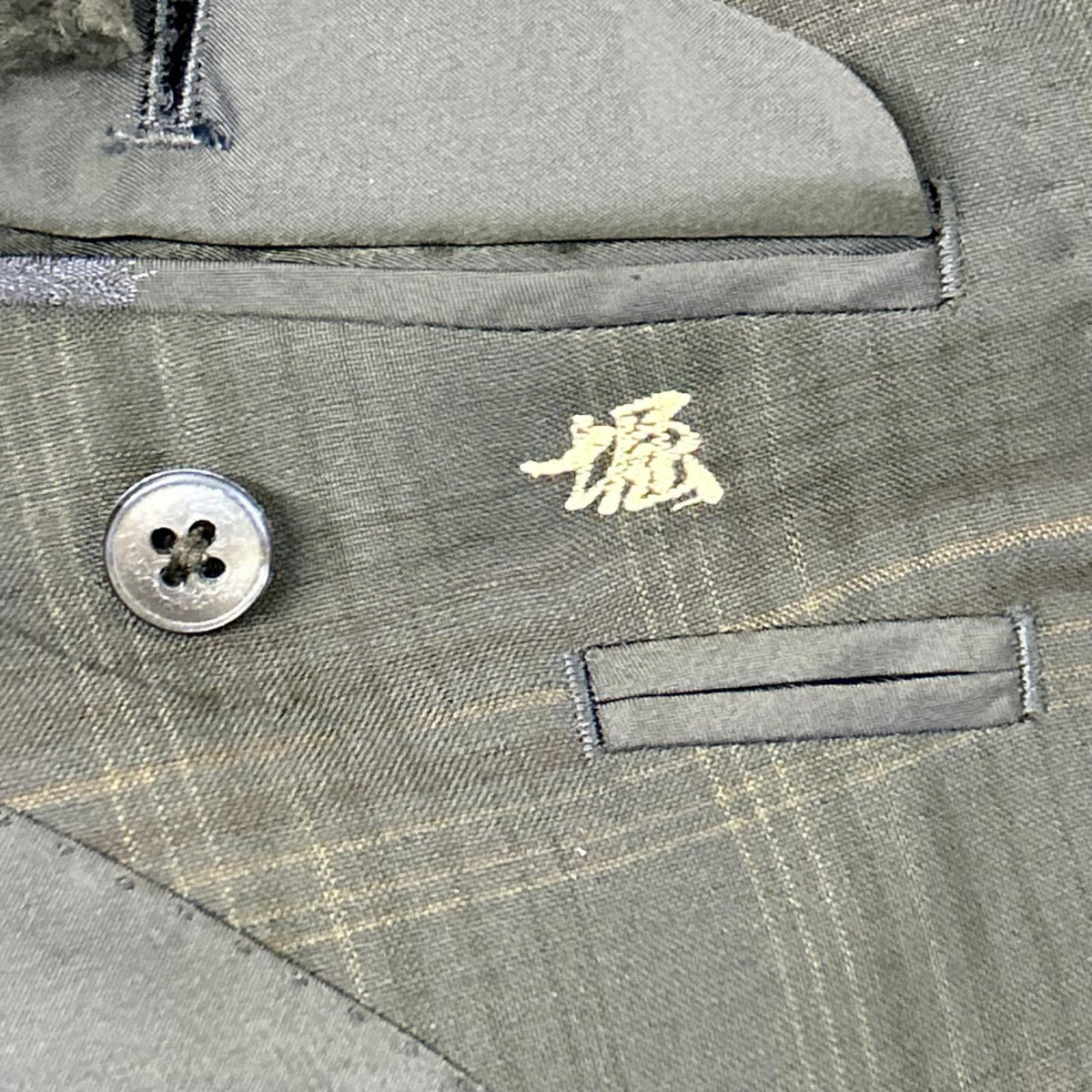 Burberry's Navy Check Wool Mohair Breasted Blazer Jacket Size AB5