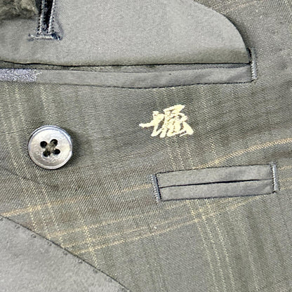 Burberry's Navy Check Wool Mohair Breasted Blazer Jacket Size AB5